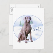 Weimaraner Noel Feiertagspostkarte (Vorne/Hinten)