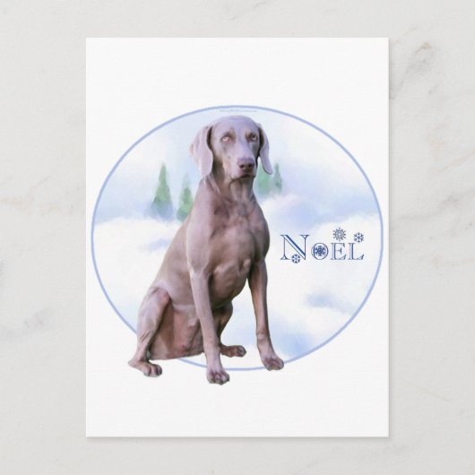 Weimaraner Noel Feiertagspostkarte (Vorderseite)