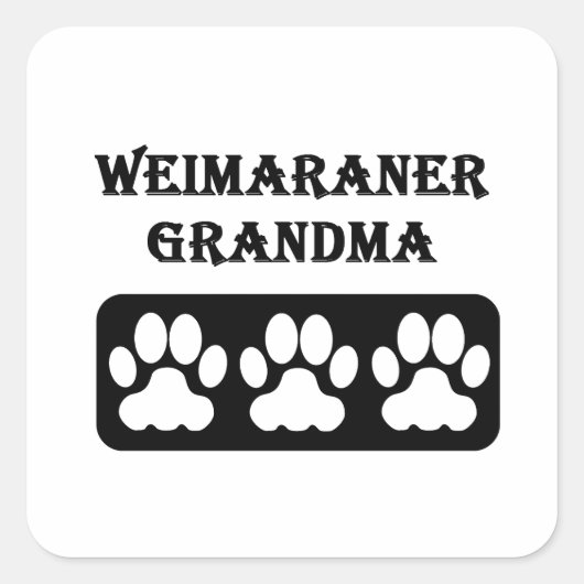 Weimaraner Oma Quadratischer Aufkleber (Vorderseite)