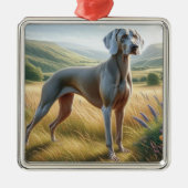 Weimaraner Ornament Aus Metall (Vorne)