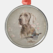 Weimaraner Ornament Aus Metall (Vorne)