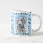 Weimaraner Painting - Cute Original Dog Art Jumbo-Tasse (Rechts)