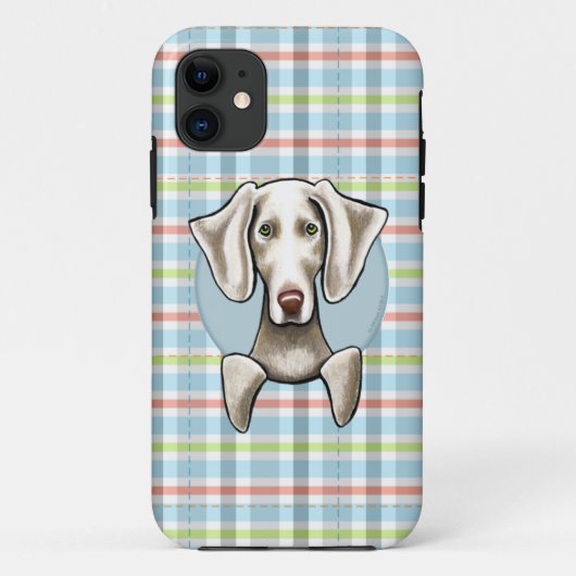 Weimaraner Pale Kariert Case-Mate iPhone Hülle (Rückseite)