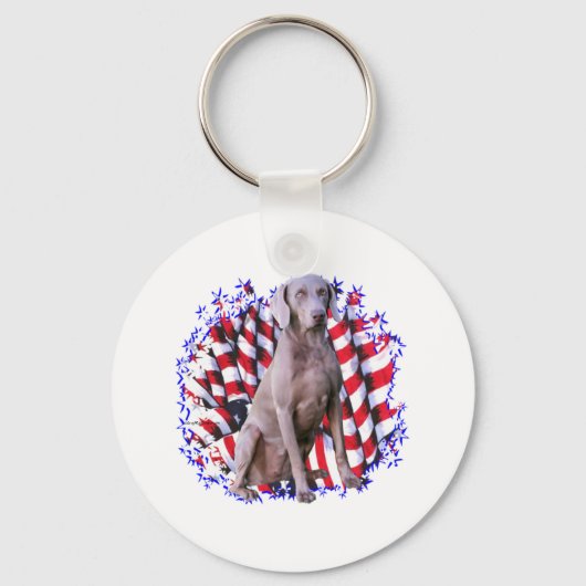 Weimaraner Patriot Schlüsselanhänger (Vorderseite)