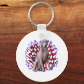 Weimaraner Patriot Schlüsselanhänger (Vorderseite)