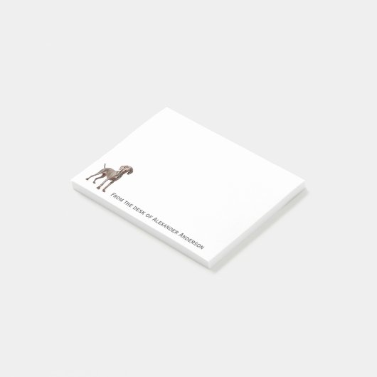 Weimaraner personalisieren post-it klebezettel (angewinkelt)