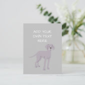 Weimaraner Personalisierter Hundename Postkarte (Stehend Vorderseite)