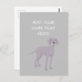 Weimaraner Personalisierter Hundename Postkarte (Vorne/Hinten)