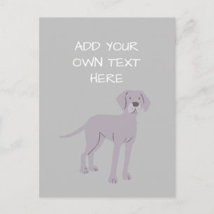 Weimaraner Personalisierter Hundename Postkarte