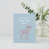 Weimaraner Personalisierter Hundename Postkarte (Stehend Vorderseite)