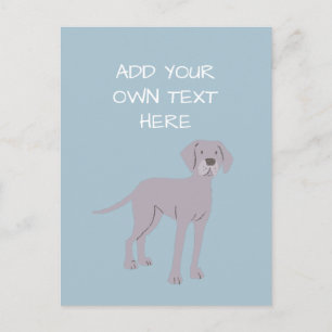 Weimaraner Personalisierter Hundename Postkarte