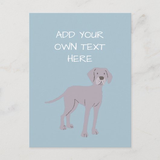 Weimaraner Personalisierter Hundename Postkarte (Vorderseite)