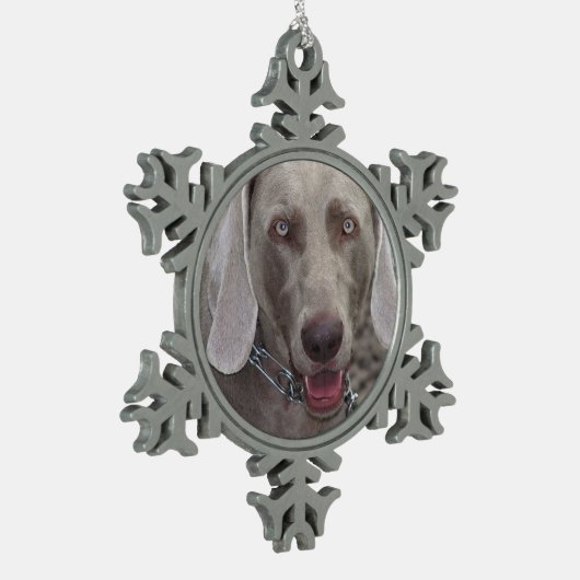 Weimaraner Pewter Snowflake Ornament (Links)