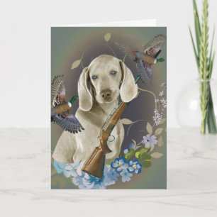 Weimaraner Pheasant Hunting Cards Feiertagskarte