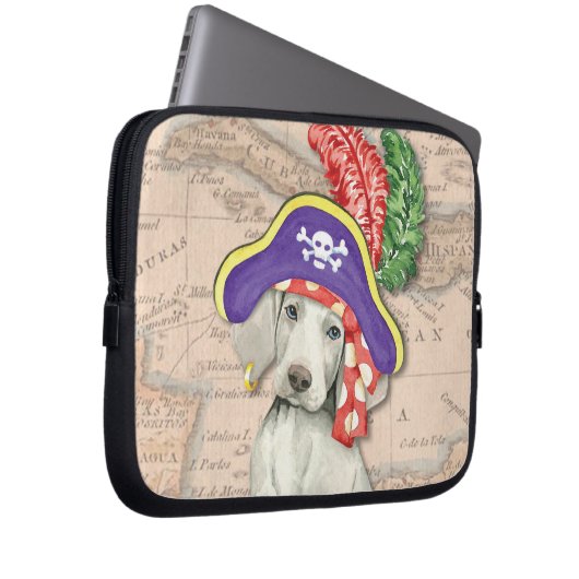 Weimaraner Pirate Laptopschutzhülle (Vorne Rechts)