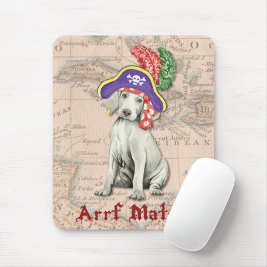 Weimaraner Pirate Mousepad (Mit Mouse)