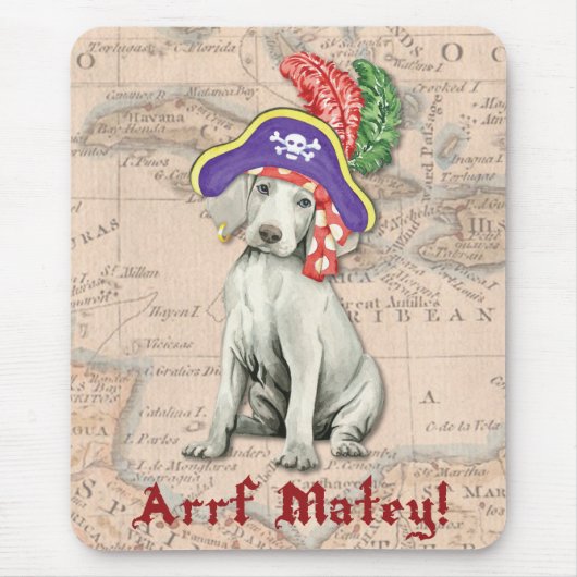 Weimaraner Pirate Mousepad (Vorne)