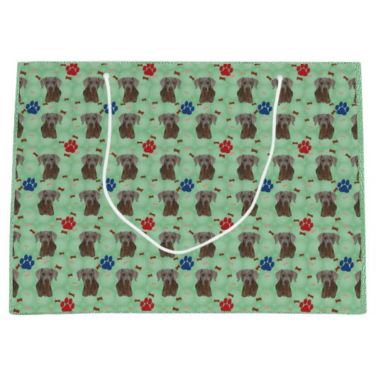 Weimaraner Portrait Große Geschenktüte (Vorderseite)