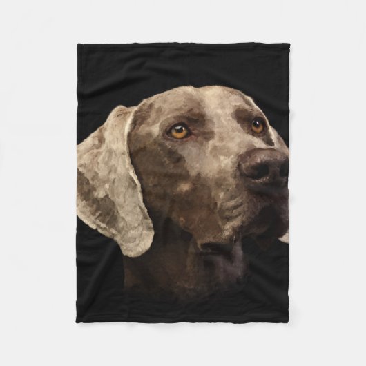 Weimaraner Porträt Fleecedecke (Vorderseite)
