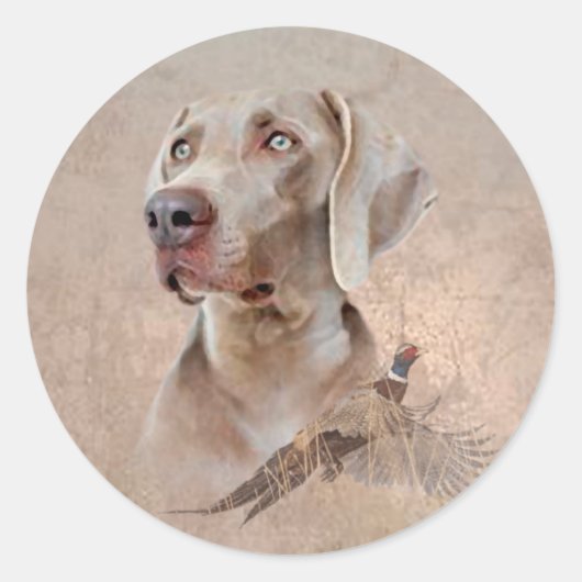 Weimaraner Poster Canvas Print Tapestes Acryl Pr Runder Aufkleber (Vorderseite)