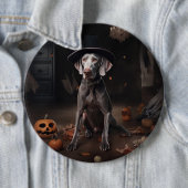 Weimaraner Pumpkins Halloween Beängstigend Button (Beispiel)