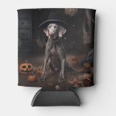 Weimaraner Pumpkins Halloween Beängstigend Dosenkühler (Vorderseite)