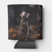 Weimaraner Pumpkins Halloween Beängstigend Dosenkühler (Rückseite)