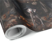 Weimaraner Pumpkins Halloween Beängstigend Geschenkpapier (Rolleneckpunkt)