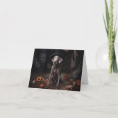 Weimaraner Pumpkins Halloween Beängstigend Karte (Vorderseite)