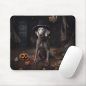 Weimaraner Pumpkins Halloween Beängstigend Mousepad (Mit Mouse)