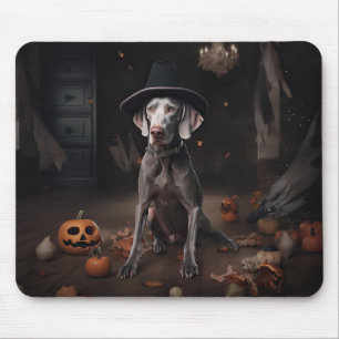 Weimaraner Pumpkins Halloween Beängstigend Mousepad