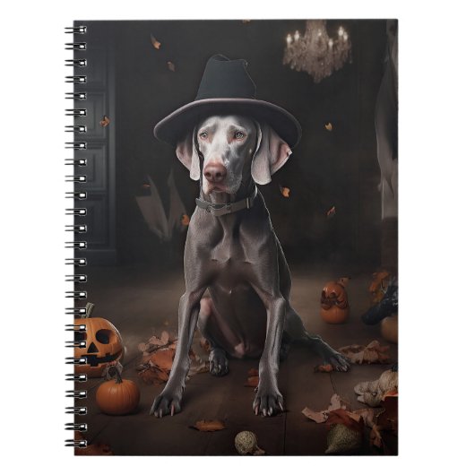 Weimaraner Pumpkins Halloween Beängstigend Notizblock (Vorderseite)