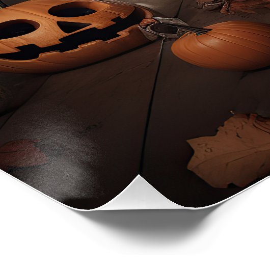 Weimaraner Pumpkins Halloween Beängstigend Poster (Ecke)