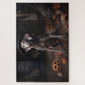 Weimaraner Pumpkins Halloween Beängstigend Puzzle (Vertikal)