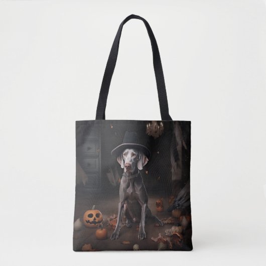 Weimaraner Pumpkins Halloween Beängstigend Tasche (Vorderseite)