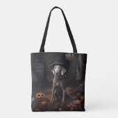 Weimaraner Pumpkins Halloween Beängstigend Tasche (Rückseite)