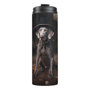Weimaraner Pumpkins Halloween Beängstigend Thermosbecher
