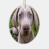 WEIMARANER PUPPY CHRISTMAS ORNANAS KERAMIKORNAMENT (Rechts)