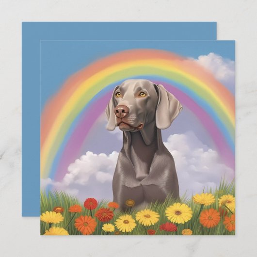 Weimaraner Rainbow Bridge Memorial Custom Dog Name (Vorne/Hinten)