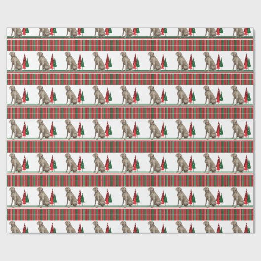 Weimaraner Retro WeihnachtsPackpapier Geschenkpapier (Flach)