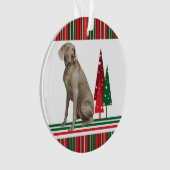 Weimaraner Retro Weihnachtsschmuck Ornament (Vorderseite)