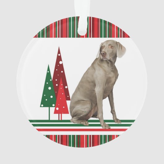 Weimaraner Retro Weihnachtsschmuck Ornament (Rückseite)