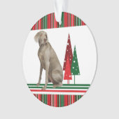 Weimaraner Retro Weihnachtsschmuck Ornament (Vorderseite)