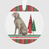 Weimaraner Retro Weihnachtsschmuck Ornament (Vorderseite)
