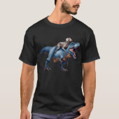 Weimaraner Riding Dinosaur Lover T-Shirt (Vorderseite)