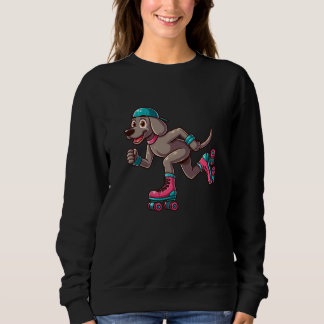 Weimaraner Roller Skaten Dog Funny Skater Sweatshirt