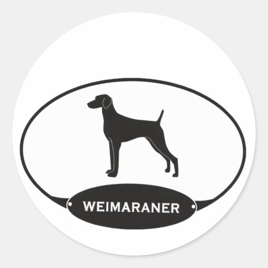 Weimaraner Runder Aufkleber (Vorderseite)