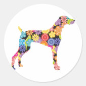 Weimaraner Runder Aufkleber (Vorderseite)