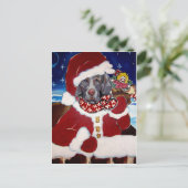 Weimaraner Santa Feiertagspostkarte (Stehend Vorderseite)