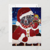 Weimaraner Santa Feiertagspostkarte (Vorne/Hinten)